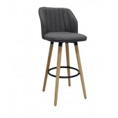 Wooden Bar Stool Kitchen Swivel - Bar Stool Chair Leather - Grey